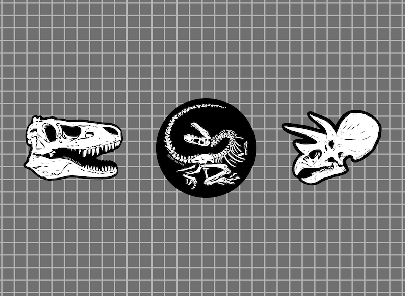 Vinyl Stickers Dinosaurs Foxes Skulls Fossils Tigers Space: individual, illustrated vinyl die-cut stickers, by Vector That Fox image 8