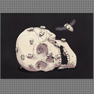 Resting Place II A3 high-quality art print on 300gsm white card stock, by Vector That Fox image 1