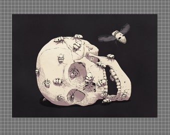 Resting Place II | A3 high-quality art print on 300gsm white card stock, by Vector That Fox