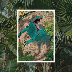 Baryonyx dinosaur illustration | A3 high-quality giclée art print, by Vector That Fox