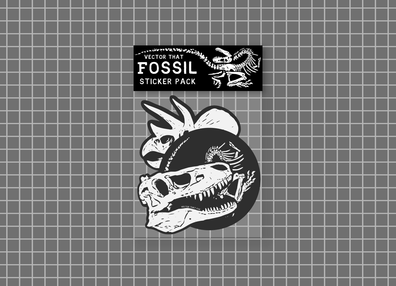 Dinosaur Vinyl Stickers 3-pack - T-rex | Triceratops | Dino Skeleton …