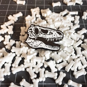 Dinosaur Skull Hard Enamel Pin Badge 'VECTOR THAT REX', by Vector That Fox