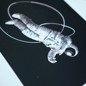 Astronaut A4 high-quality illustration art print onto 300gsm white stock, by Vector That Fox image 2