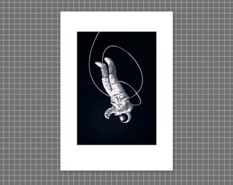 Astronaut | A4 high-quality illustration art print onto 300gsm white stock, by Vector That Fox