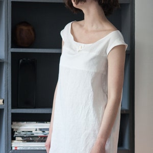Linen Nightgown, White Linen Nightdress, Linen Sleepwear, Women Pajama, Linen Slip Dress, Linen Tunic Dress, Organic Linen Pajamas, Chemise