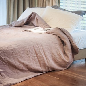 Dusty Rose Bedding, Linen Bedding, Linen Duvet Cover, Linen Comforter, Housewarming Gift, Dusty Rose Duvet Cover, Hypoallergenic Bedding
