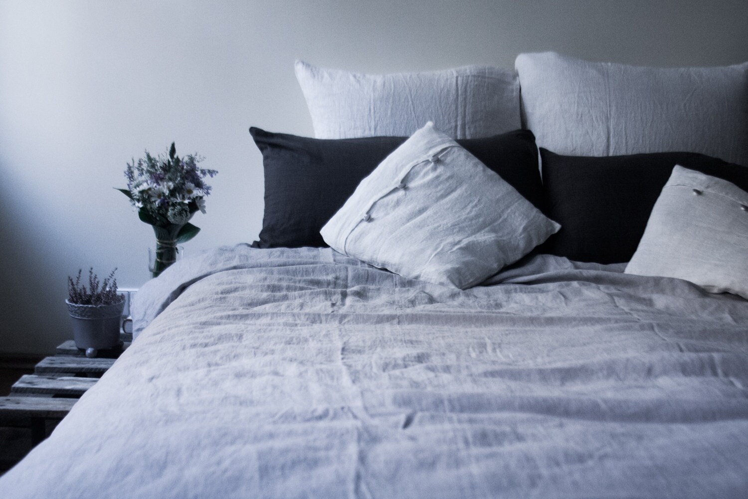 Silver Duvet Cover Linen Quilt Cover Soft Linen Bedding Etsy