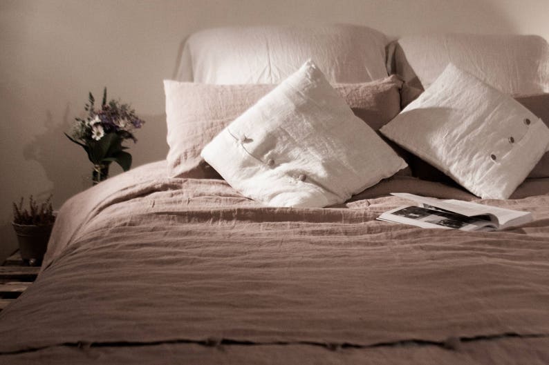 Linen Pillow Case Linen Bedding Linen Pillow Cover Blue Etsy