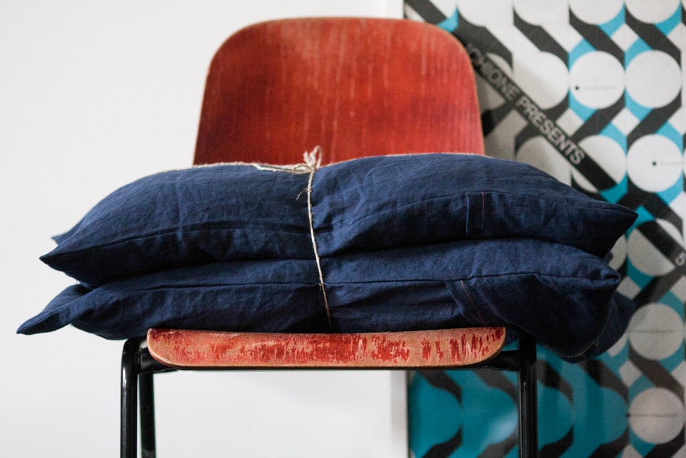 Linen Pillow Case Linen Bedding Linen Pillow Cover Blue Etsy