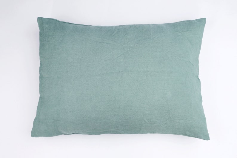 Blue Pillowcase Linen Pillowcase Farmhouse Bedding Linen Etsy