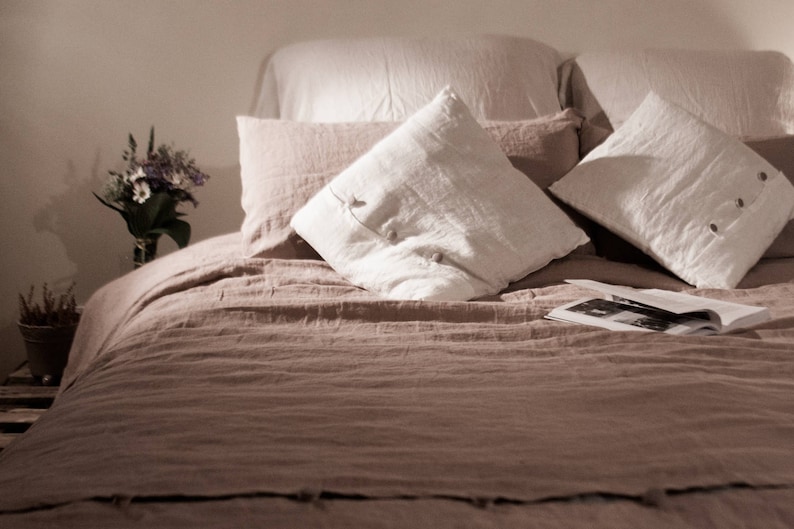 Linen Duvet Cover Dusty Rose Bedding Linen Quilt Cover Etsy