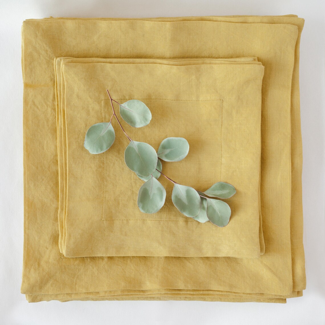 Linen Napkins Cloth Napkins Yellow Linen Napkins Mustard Etsy