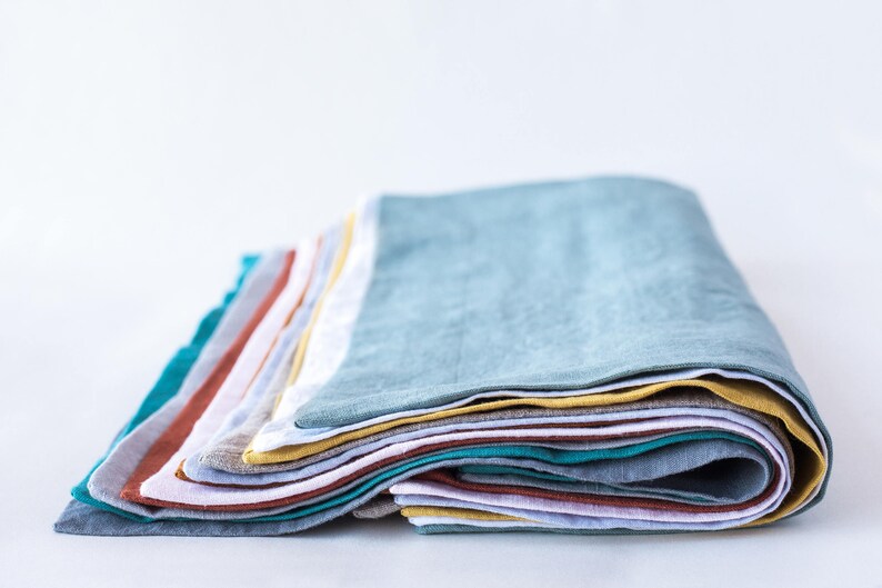 Linen Placemats Square Placemats Linen Table Decor Green Etsy