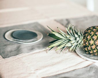 Ivory Linen Tablecloth: Rustic Wedding Table Decor