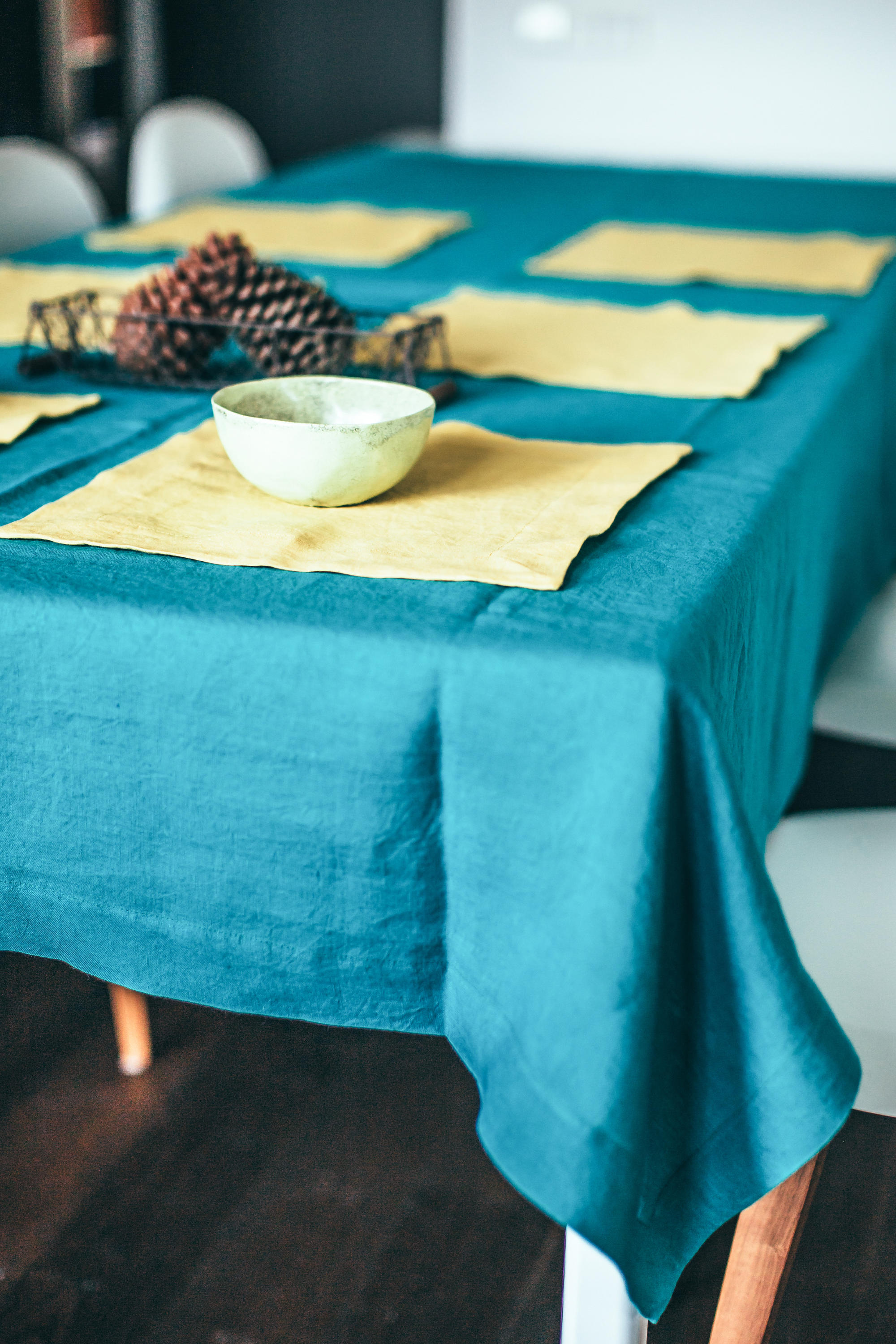 White Linen Tablecloth Christmas Tablecloth Custom Etsy
