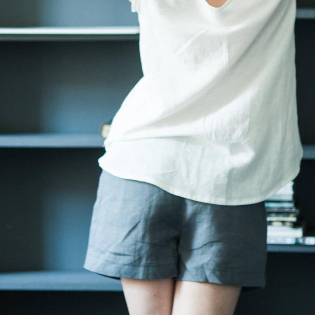 Astral comfort linen blend shorts - Ultimate Grey