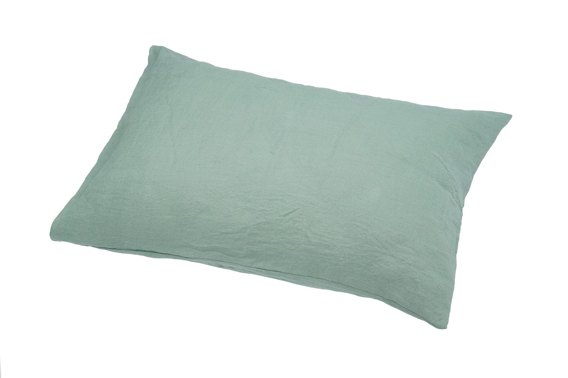 Blue Pillowcase Linen Pillowcase Farmhouse Bedding Linen Etsy