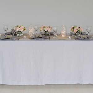 Softened Linen Tablecloth: Gray Rustic Farmhouse Table Decor
