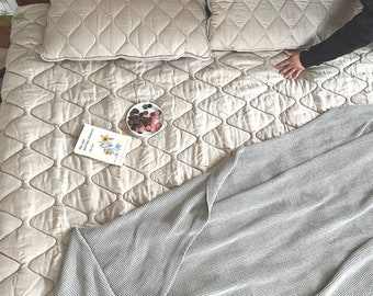 Organic Wool Filled Pillow: Linen Pillowcase, Natural Bedding