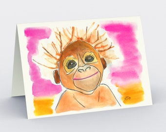 Baby aap wenskaart