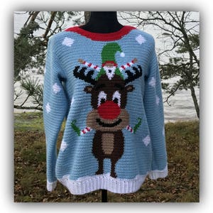 Rudolf Christmas Sweater  - Crochet Pattern