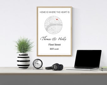 Personalised Housewarming Gift, New/First Home Gift, Home Map, Couple/Anniversary Gift