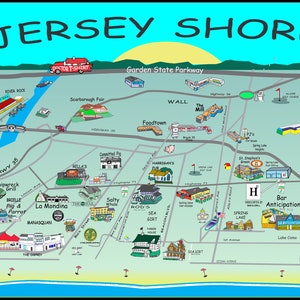 Cartoonkaart Jersey Shore