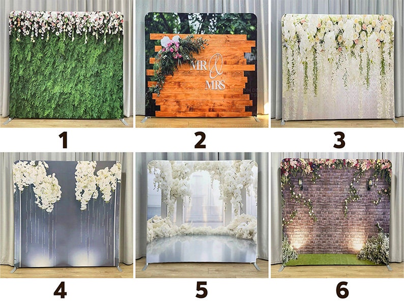 Wood Pillowcase Backdrop Tension Cover Photo Booth Mr&mrs Backdrop Stand Birthday Party