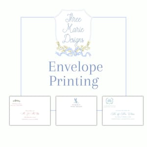 Envelop afdrukken add-on | Coördinerend envelopontwerp | Print op voor-, achterkant of beide | Op maat bedrukte enveloppen of digitaal envelopbestand