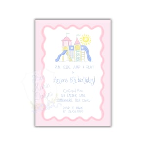 Playground Birthday Party Invite | Playground Party Invitation | Self-Editable | Playground Invitation | Run, Jump, Slide and Play Invite image 1