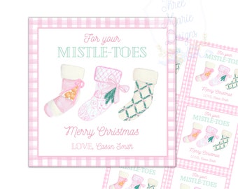 MistleTOES Weihnachtsgeschenkanhänger | Weihnachtssocken Geschenkanhänger | Für deine MistelZUHE | Selbstschnitt | Pediküre Geschenk Weihnachten Anhänger | Individueller Anhänger