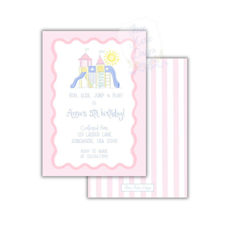 Playground Birthday Party Invite | Playground Party Invitation | Self-Editable | Playground Invitation | Run, Jump, Slide and Play Invite image 4