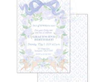 Kentucky Derby Birthday Invitation | Off TWO the races Invite | Horse Birthday Party Invite | Self-Edit | 5x7 inches | Triple Crown Birthday