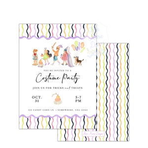 Halloween Costume Party Invite | Halloween Birthday Invitation | Costume Birthday Invite| Halloween Theme Kids Party | Trick or Treat Invite image 1