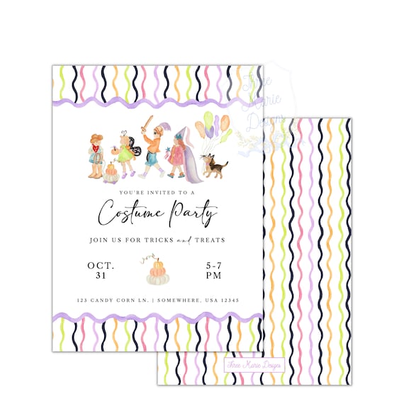 Halloween Costume Party Invite | Halloween Birthday Invitation | Costume Birthday Invite| Halloween Theme Kids Party | Trick or Treat Invite
