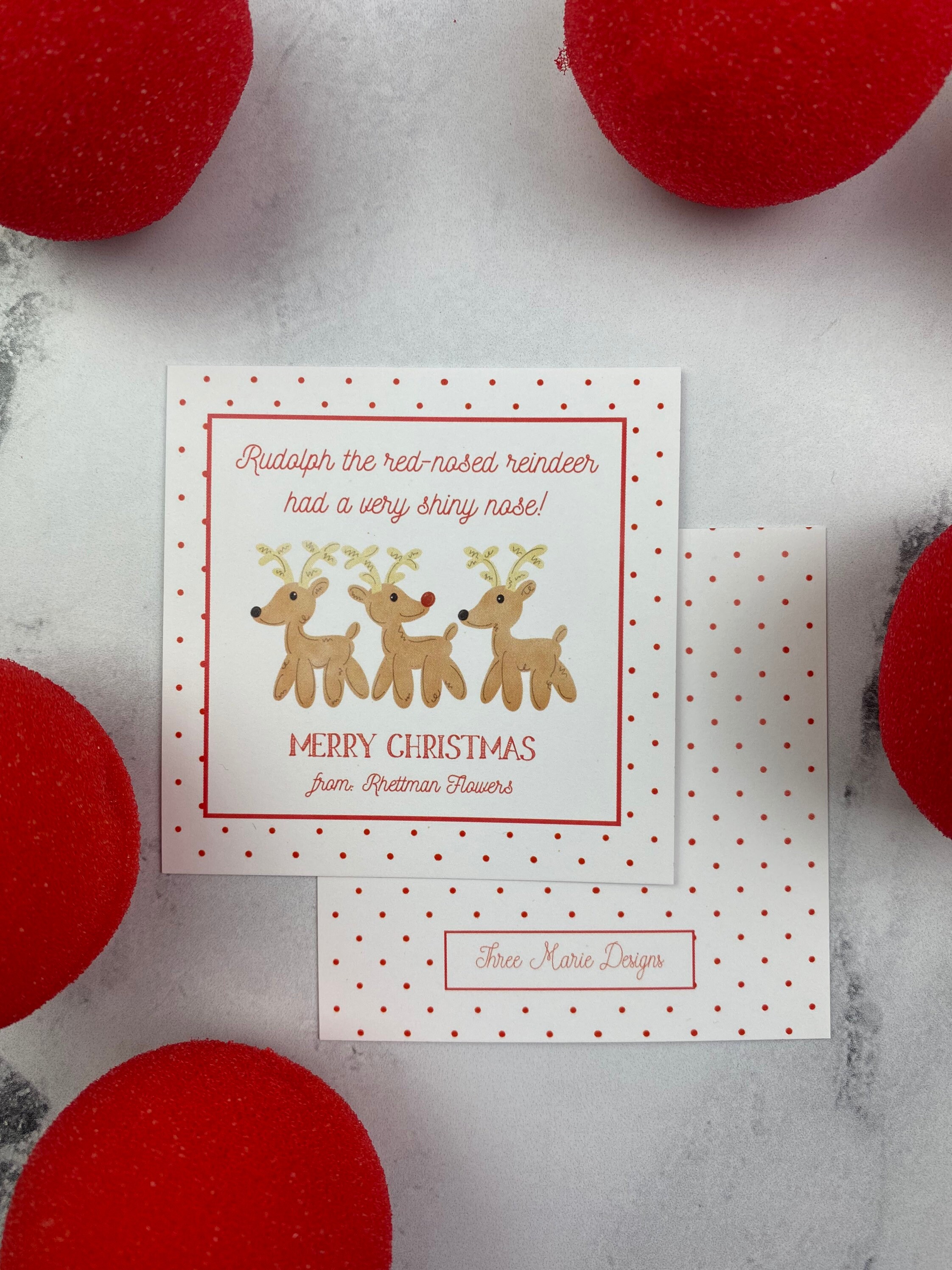 Rudolph Christmas Gift Tag | Funny Class Treat Tag | Self-editable ...