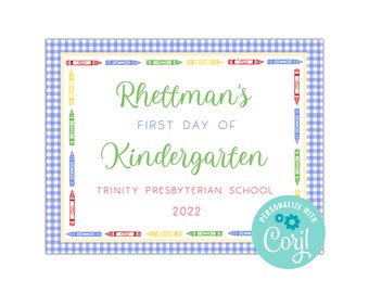 First Day of School Printable Sign  | Primary Colors Back to School Printed Paper | Customized School Printable | Last Day of School Sign