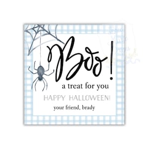 Pastel Blue BOO! Tag | Blue Halloween Treat Tag | Pastel Boys Halloween Gift Tag | A Treat for You Printable Tag | Halloween Class Tag