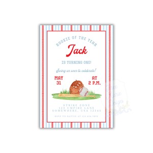Editable Baseball Birthday Invite | Baseball Invitation | Rookie of the year Invite | Three Up Three Down Invite | Baseball Theme Birthday image 3