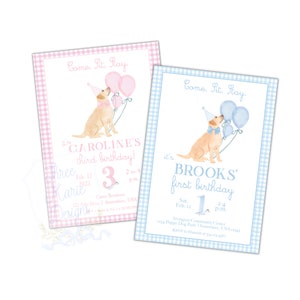 Yellow Lab Birthday Invite | Puppy Party Invite | Snips and Snails Puppy Dog Tails | Self-Editable | Come Sit Stay | Puppy Dog Party | Puppy