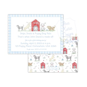 Puppy Birthday Invitation | Snips and Snails Birthday Invite | Self-Editable | Come Sit Stay | First Birthday Party | Puppy Dog Tails Invite