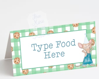 Mouse Cookie Editable Food tent | Book Theme Birthday Food Signage | Cookie Mouse Theme, Literary Birthday, If You Give a Mouse, Moose Theme