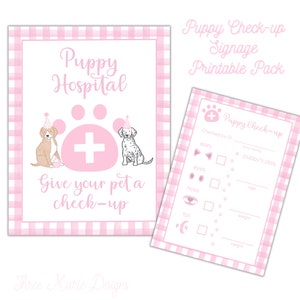Puppy Party Hospital Check-up Station | Adopt a Puppy Pawty Signage | Printable Files | Direct Download | 8x10 & 5x7