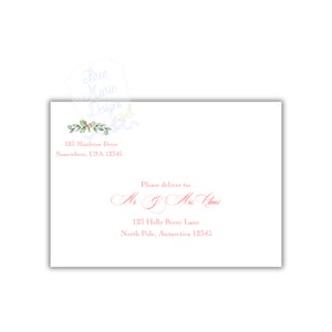 Holly Christmas Envelope Addressing Digital File | Self-Edit | Christmas Card Envelope Address File | Self-Editable | Digital Envelope File
