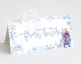 Ice Princess Sisters Winter Party Food Tent Printable | Self-Editable | Winter Sisters | Frozen Party Signage | Food Table Signage