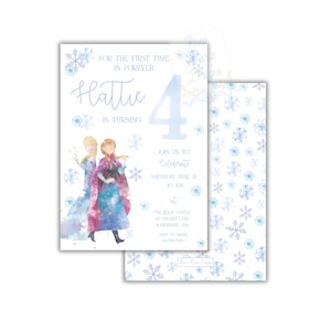 Winter Queen Princess Birthday Invite | Four the First Time Frozen Birthday Invite | Self-Editable Frozen Princess Queen | Frozen Invitation