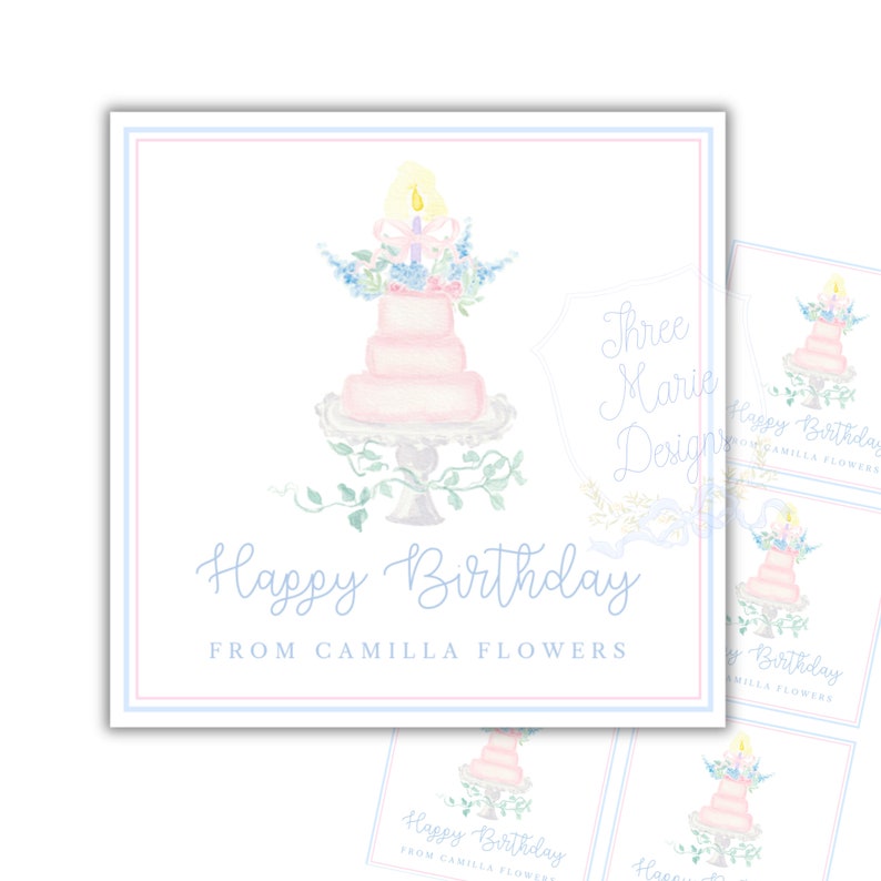 Printable Birthday Gift Tag | Self-editable | Birthday Cake Party Favor ...