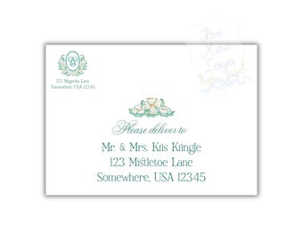 Editable Coordinating Envelope Addressing Digital File | Magnolia Envelope Address Digital File | Watercolor Floral Digital Envelope File