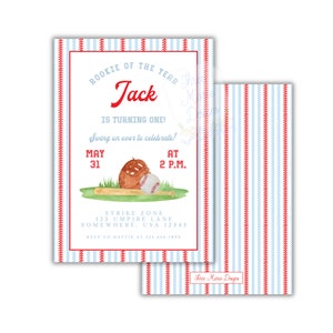 Editable Baseball Birthday Invite | Baseball Invitation | Rookie of the year Invite | Three Up Three Down Invite | Baseball Theme Birthday image 1