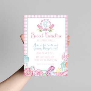 Sweet Treats Birthday Invite | Self-Editable | Sweet Caroline | TWO Sweet Invite | Life is Sweet | Candy Theme Party | Ice Cream Birthday image 2